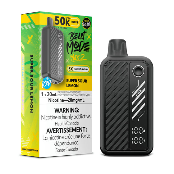 Super Sour Lemon Flavour Beast Beast Mode MAX 2 50K Keswick Alliston Newmarket Woodbridge Vaughan Toronto GTA Ontario Canada