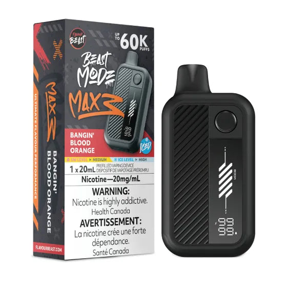 Bangin Blood Orange Ice Flavour Beast Beast Mode MAX 3 60K Keswick Alliston Newmarket Woodbridge Vaughan Toronto GTA Ontario Canada