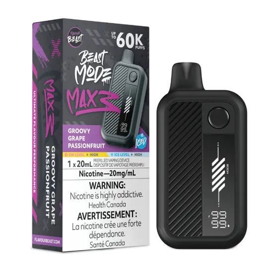 Groovy Grape Passionfruit Ice Flavour Beast Beast Mode MAX 3 60K Keswick Alliston Newmarket Woodbridge Vaughan Toronto GTA Ontario Canada
