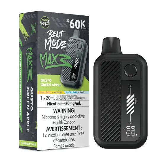 Gusto Green Apple Flavour Beast Beast Mode MAX 3 60K Keswick Alliston Newmarket Woodbridge Vaughan Toronto GTA Ontario Canada