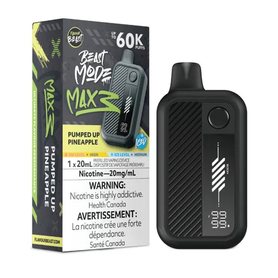 Pumped Up Pineapple Ice Flavour Beast Beast Mode MAX 3 60K Keswick Alliston Newmarket Woodbridge Vaughan Toronto GTA Ontario Canada