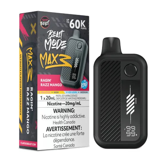 Ragin Razz Mango Ice Flavour Beast Beast Mode MAX 3 60K Keswick Alliston Newmarket Woodbridge Vaughan Toronto GTA Ontario Canada