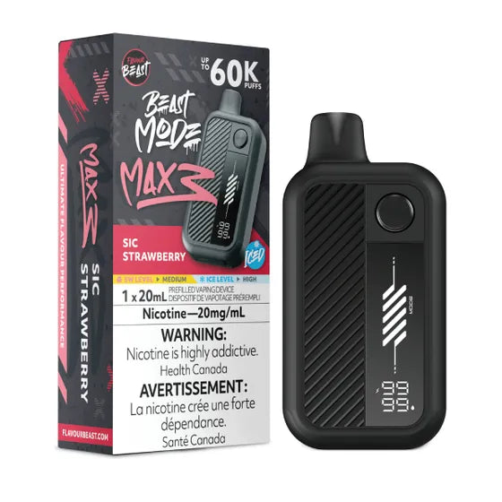 Sic Strawberry Ice Flavour Beast Beast Mode MAX 3 60K Keswick Alliston Newmarket Woodbridge Vaughan Toronto GTA Ontario Canada
