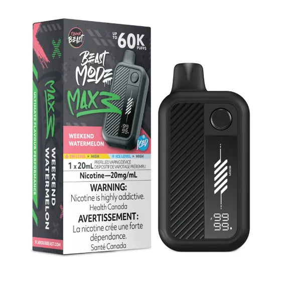 Weekend Watermelon Iced Flavour Beast Beast Mode MAX 3 60K Keswick Alliston Newmarket Woodbridge Vaughan Toronto GTA Ontario Canada