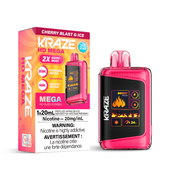 Cherry Blast G Ice KRAZE HD MEGA 20K Disposable Keswick Alliston Newmarket Woodbridge Vaughan Toronto GTA Ontario Canada