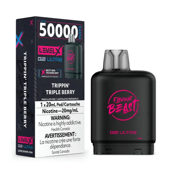 Trippin Triple Berry LEVEL X G2 Ultra 50K Pod Keswick Alliston Newmarket Woodbridge Vaughan Toronto GTA Ontario Canada