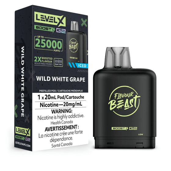 Wild White Grape LEVEL X 25K Boost Pod Keswick Alliston Newmarket Woodbridge Vaughan Toronto GTA Ontario Canada