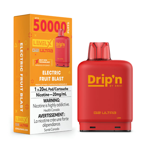 Electric Fruit Blast Dripn LEVEL X G2 Ultra 50K Pod Keswick Alliston Newmarket Woodbridge Vaughan Toronto GTA Ontario Canada