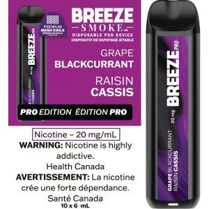 Grape Blackcurrant Breeze Pro Disposable Keswick Alliston Newmarket Woodbridge Vaughan Toronto GTA Ontario Canada